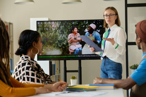 istock Female Teacher Showing Videos to Students 2174878290