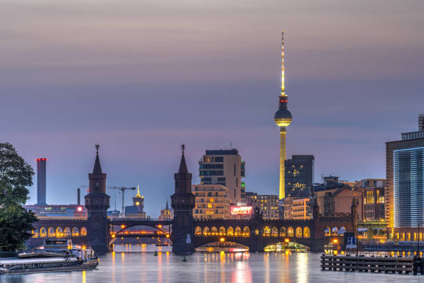 The Spree river in Berlin at twilight