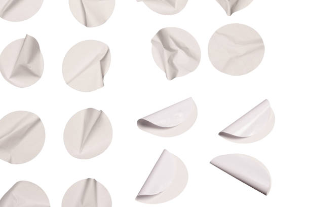 istock Round white stickers, blank tags labels isolated on a white background. 2174884288