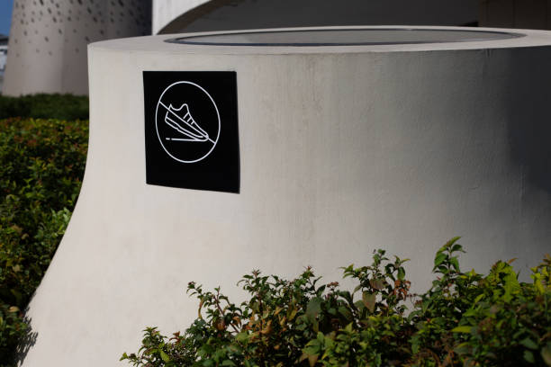 istock Sign prohibiting stepping on surface of decorative element 2174886854