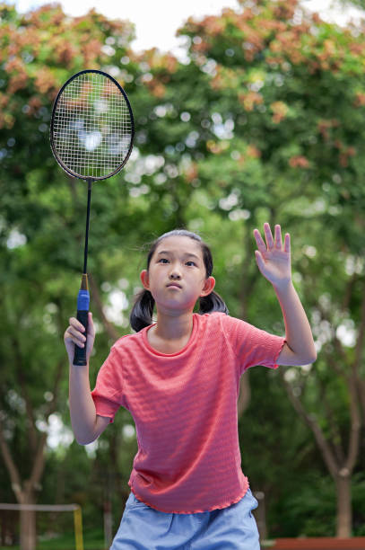 istock Little girl play badminton 2174888074