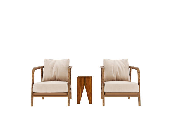 3d render of armchair on white bacground