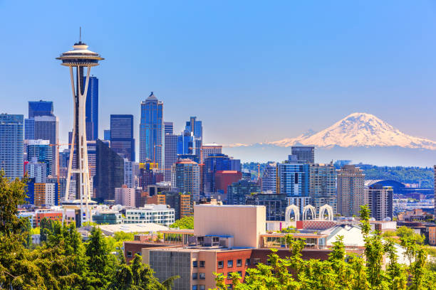istock Seattle downtown skyline and Mt. Rainier, Washington. 2174903314