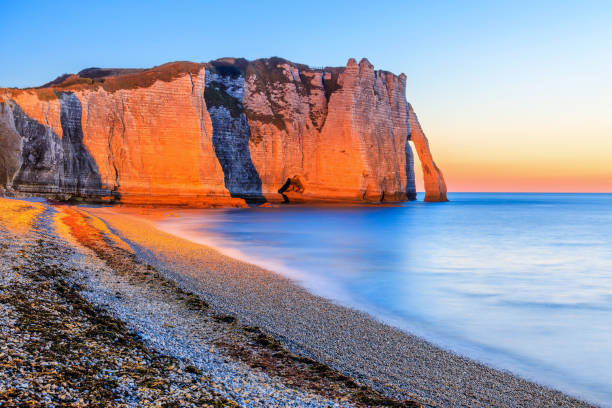 istock Normandy, France. Etretat village cliffs. 2174903350