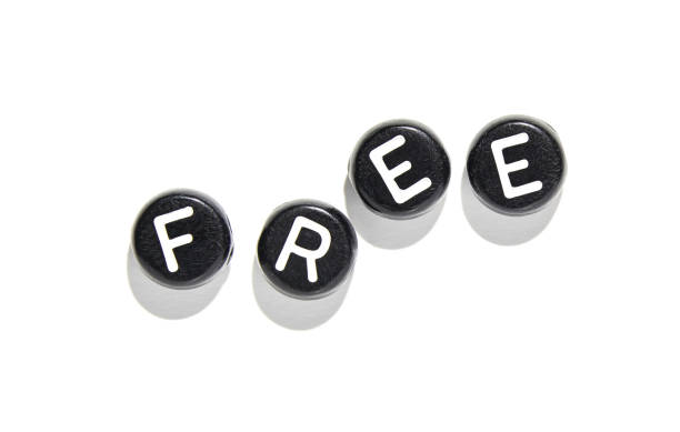 istock Black keyboard keys spelling free with shadows on white background symbolizing 2174908296