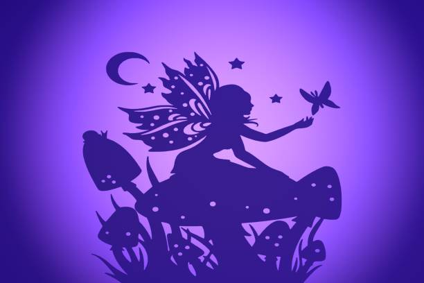 Abstract background template said fairy. Fantasy wallpaper on a purple background with space for text.