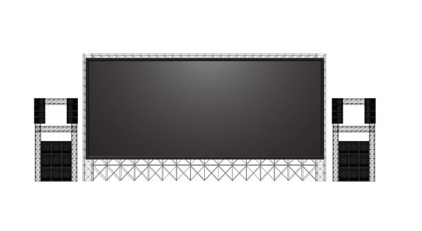 istock outdoor cinema and speaker on the white background 2174916520
