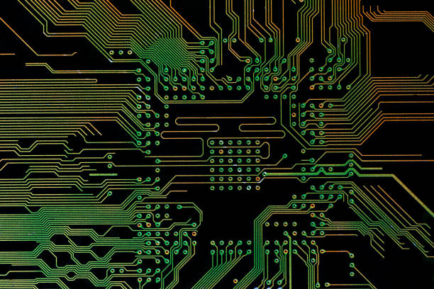 Close-up of circuit board abstract background.