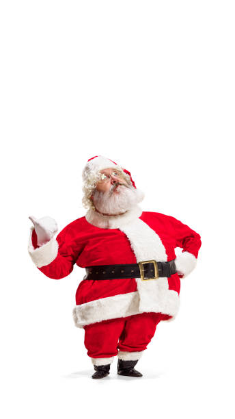 istock Santa Claus like leprechaun, pointing confidently to the side isolated on white background, Blending tradition with Irish folklore 2174919086