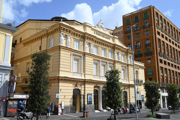Naples, Italy, september 13, 2024 : Mercadante Theatre in the city of Naples on a sunny day