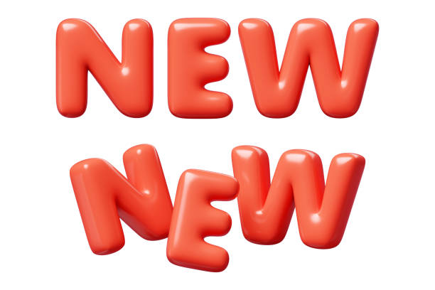 istock New red Inflatable flying word for promotion design. 3D render illustration 2174925600
