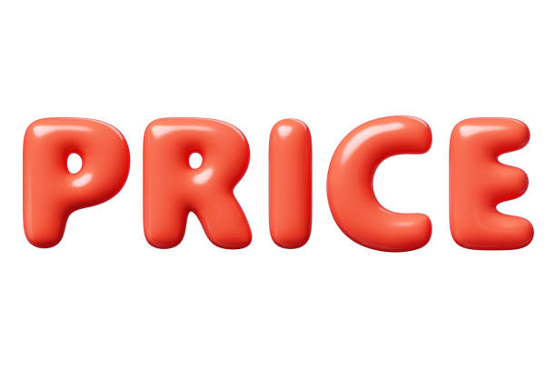 istock Price red Inflatable flying word for promotion design. 3D render illustration 2174925687