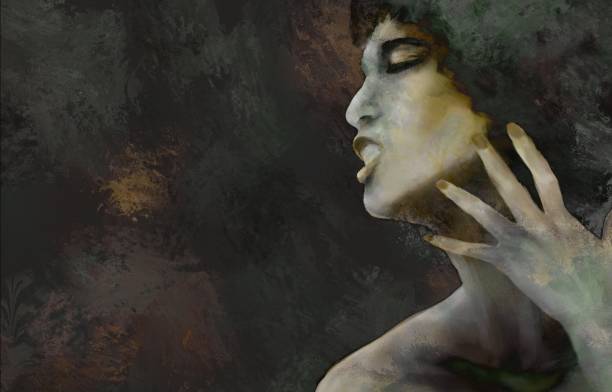 istock Picturesque portrait of a dark-skinned singer in profile 2174926585