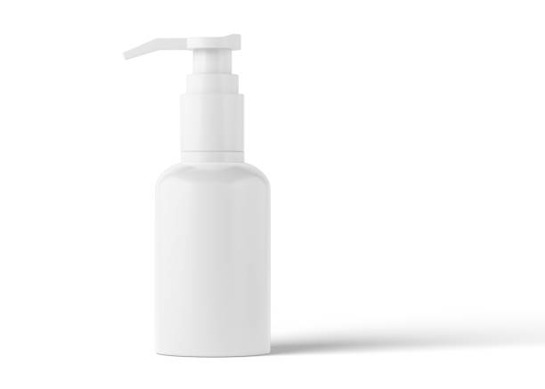 istock Cosmetic bottle without label, plastic bottle with dispenser mockup for liquid soap, shampoo, shower gel, lotion, body milk isolated on white background. 2174928772