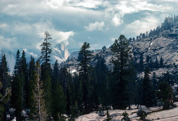 Yosemite NP - Tioga Road - Half Dome from Olmsted Point - 1978. Scanned from Kodachrome 64 slide.