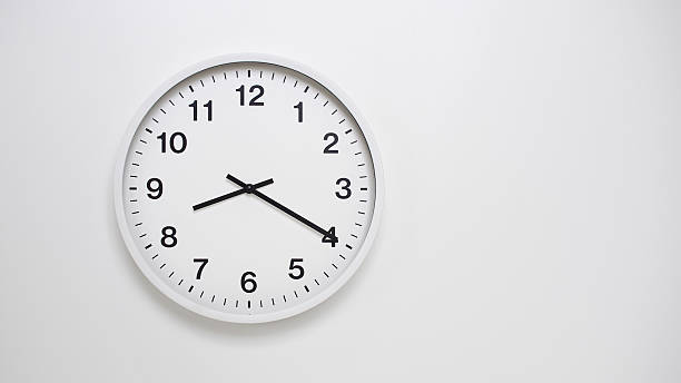 istock Clean White Clock at 08:20 or 20.20 on Minimalist White Background - Ideal for Time Concepts and Modern Design 2174936495