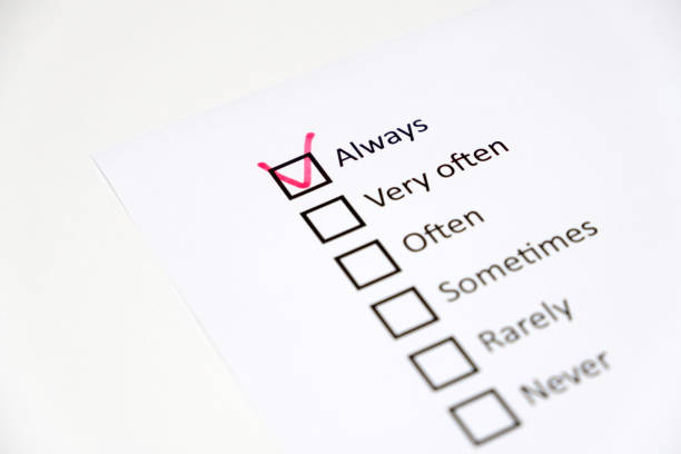 mark always checkbox with red on checklist on white paper