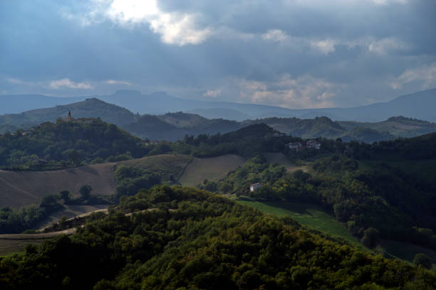 istock panoramic view of wooded hills in Montefeltro 2174939483