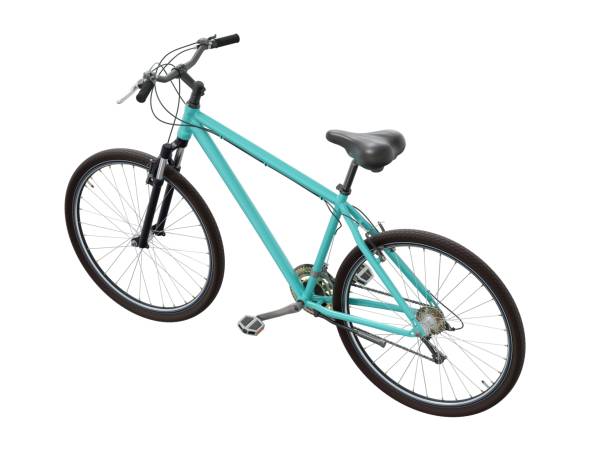 istock Blue teal bicycle, side top view isolated on white background, 3D illustration 2174940809