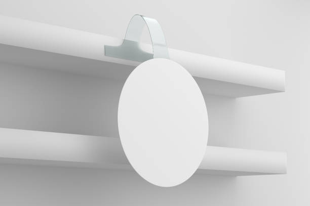 istock Blank Round Wobbler Mockup While and Empty - 3D Illustration 2174950304