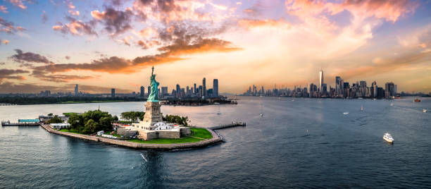 istock Statue of Liberty overlooking Manhattan 2174956019