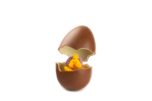 istock Easter chocolate bunny, chick and chocolate eggs isolated on white background. Chocolate eggs and other sweets. Easter celebration concept. Easter sweets on the table. Place for text. copy space. 2174992229