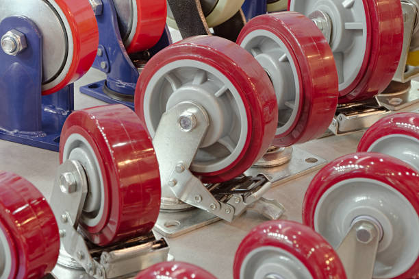 istock Assorted spare wheels for cargo trolleys or shopping carts 2174994465