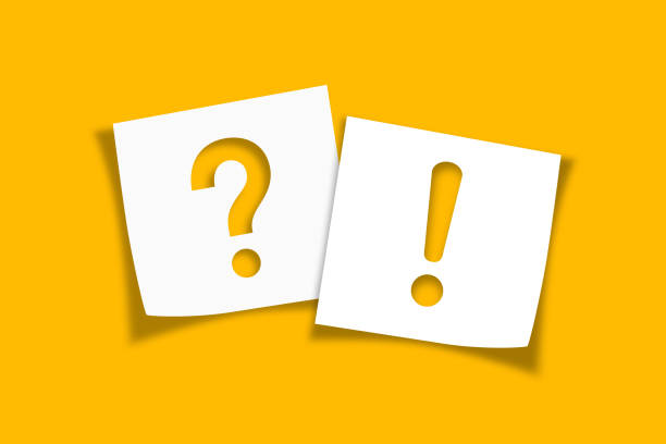 istock Note paper with exclamation mark and question mark on yellow background 2174999016