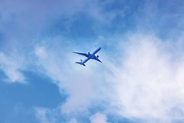 istock Airplane flying in the sky during landing approach in Miami. 2175028782