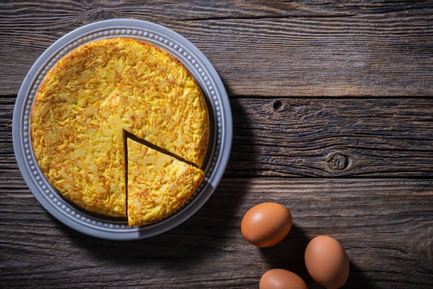istock Spanish omelette, tortilla de patata a traditional Tapas from Spain with eggs 2175032223