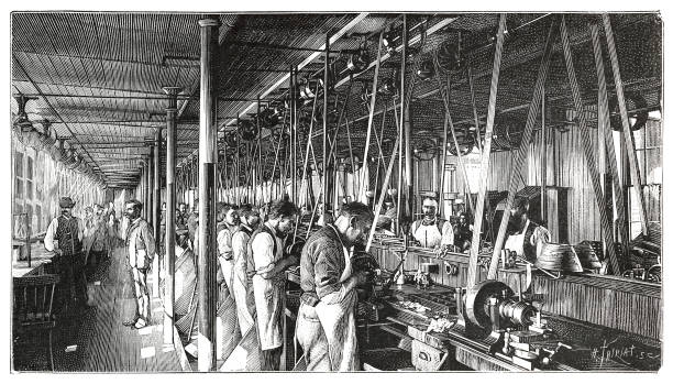 istock Worker in factory manufacturing watch in Waltham Massachusetts 2175042225