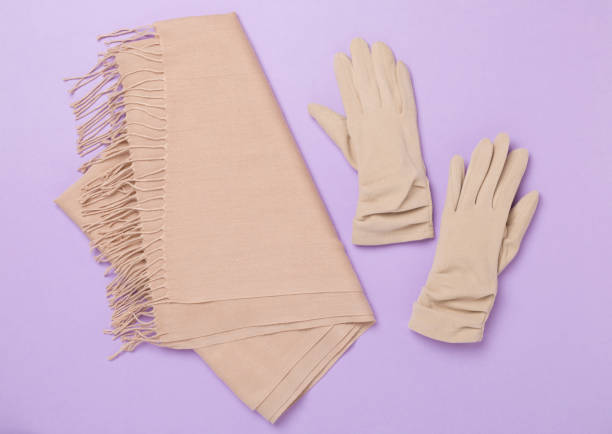 istock Stylish autumn accessories on color background, top view 2175044099