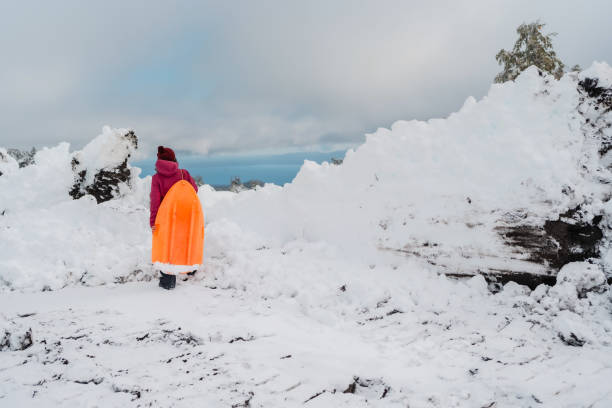 Beautiful snowdrift outdoors on sunny day. Winter season