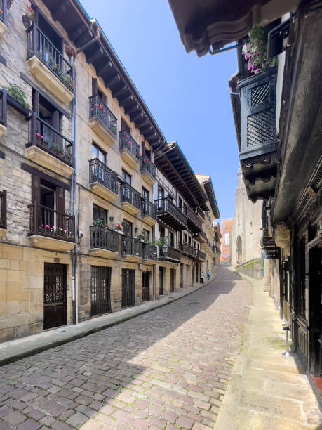 istock Cobblestone Street Lined with Traditional Architecture 2175080102