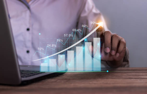 istock Hand young man with laptop touch graph financial transaction, Financial transactions and invesment online concept, Financial online, Internet banking 2175080748