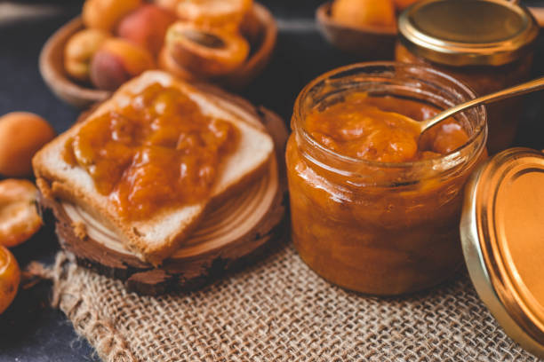 istock Jar of organic craft apricot jam 2175081110