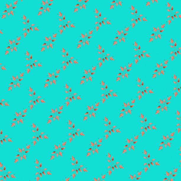 Abstract pattern from dried orange leaves isolated on a blue background.