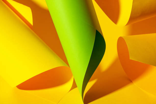 istock Yellow and green paper creative background. 2175082697