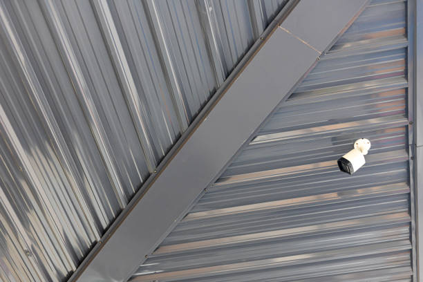 istock A camera is mounted on a metal roof 2175086222