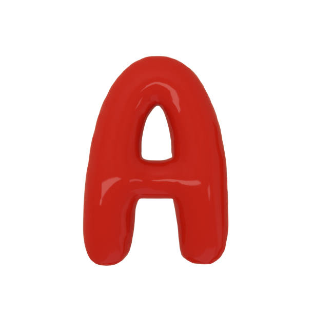 Balloon letter A in red isolated on a white background. 3d illustration.