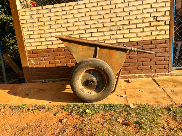Old fashioned metal wheelbarrow