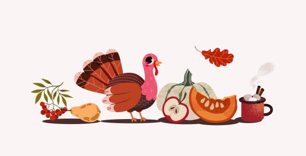 istock Happy Thanksgiving Day banner with Thanksgiving turkey 2175091415