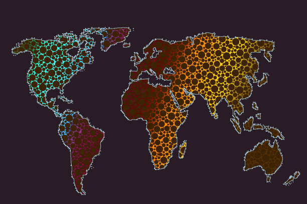 A time zone map displayed on a screen