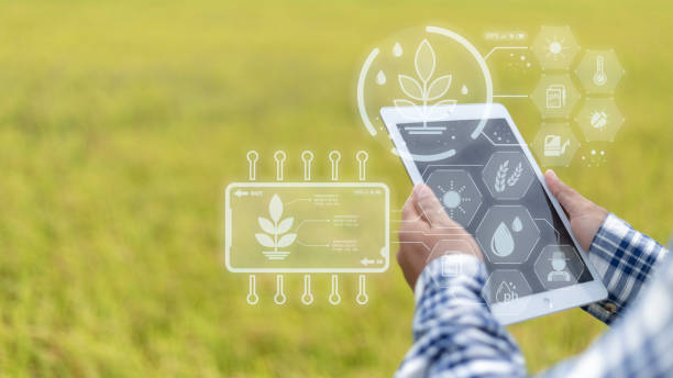 istock A person is holding a tablet with a screen displaying a field of plants 2175117425