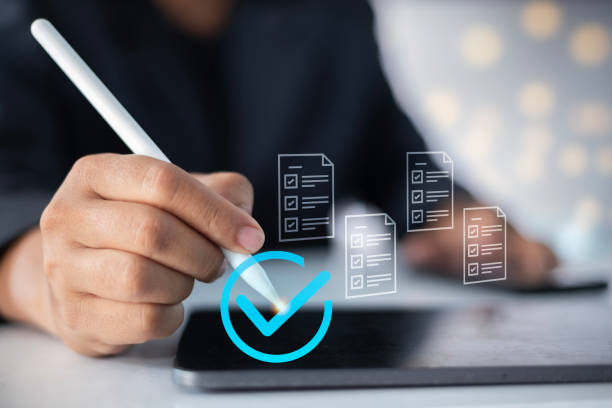 istock Client's service and guarantee check mark in business automation. 2175117506