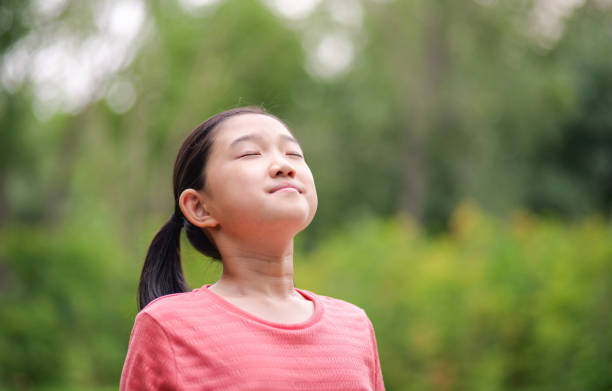 Little Girl Deep Breathing