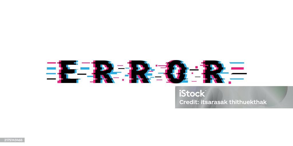 Error Font Text With Glitch Effect Stock Illustration - Download Image ...