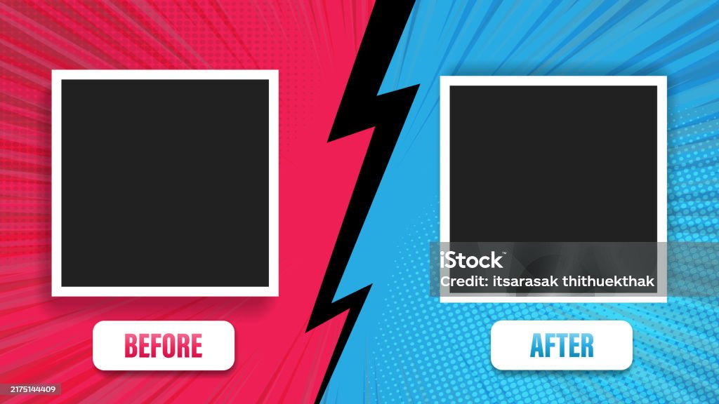 After Frames Colorful Before And After Frames Vector Illustration Vector Template ...