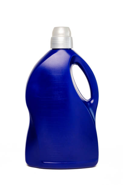 istock Blue plastic bottle with cap isolated on white background for liquid detergent laundry or cleaning agent 2175145401