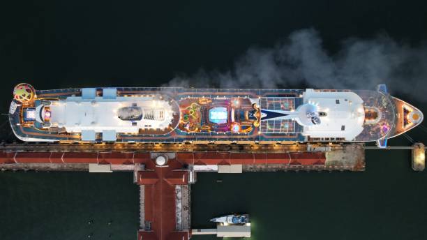 Georgetown, Penang - September 20, 2022: The Swettenham Cruise Ship Terminal with Some Cruise Ships Docking